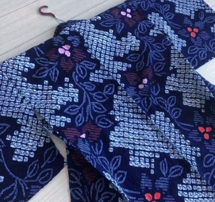 有松絞り　浴衣　身丈159cm