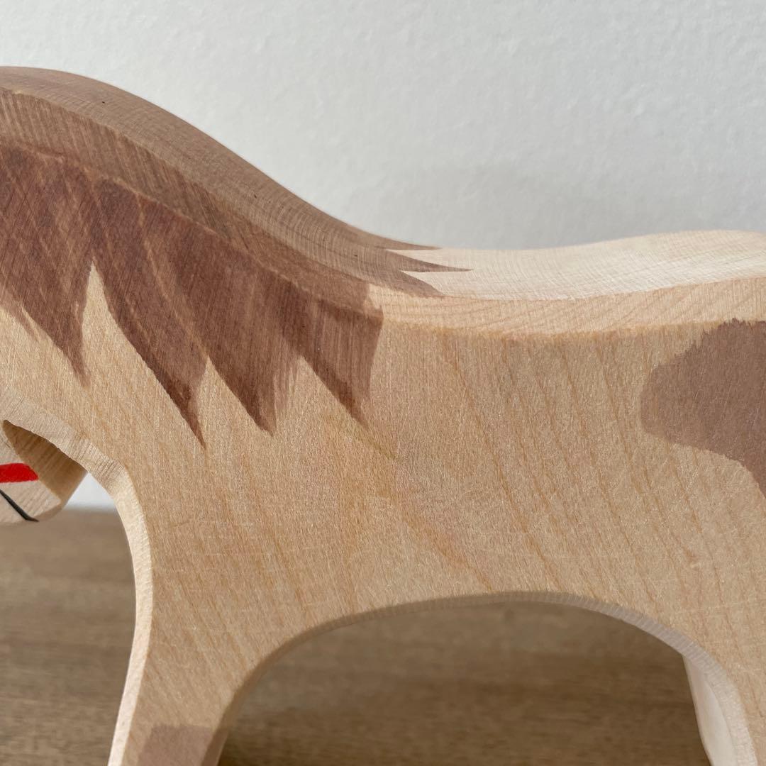 オストハイマー ポニー 赤い手綱の馬 木製ostheimer ドイツ製家族と動物