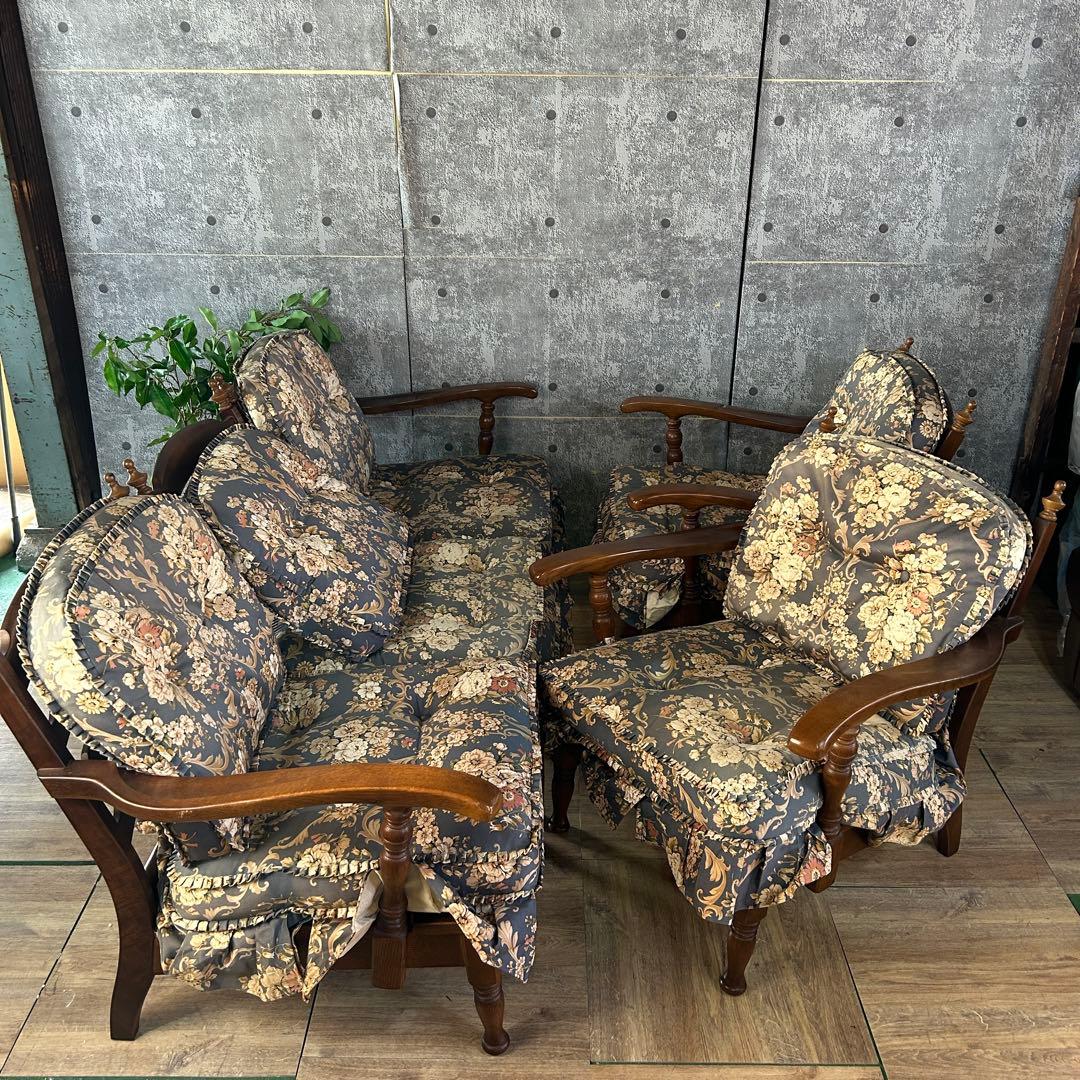 ꧁飛騨産業 HIDA꧂キツツキマーク 穂高 リビングソファ5Pセット チェア