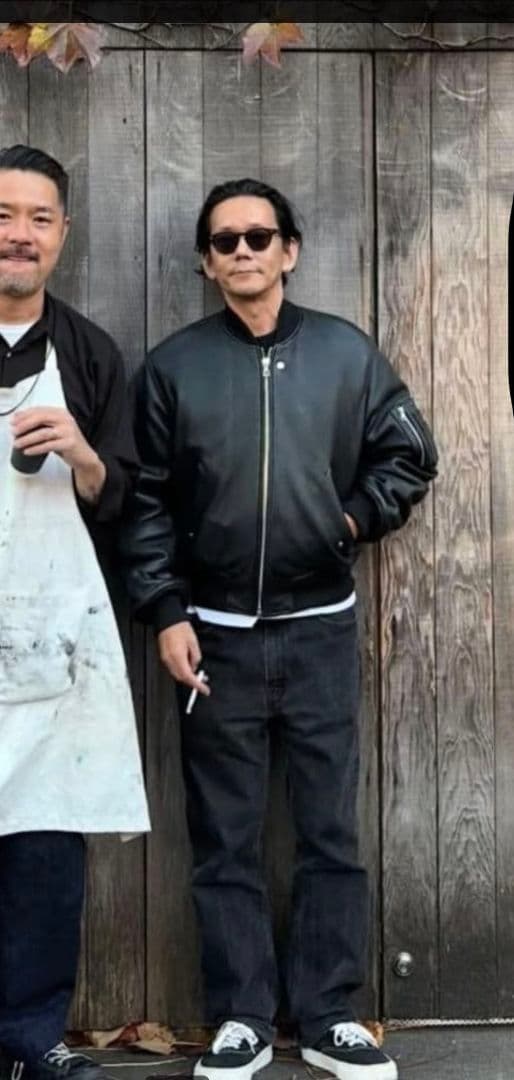 STUSSY LEATHER BUILT BOMBER L レザージャケット