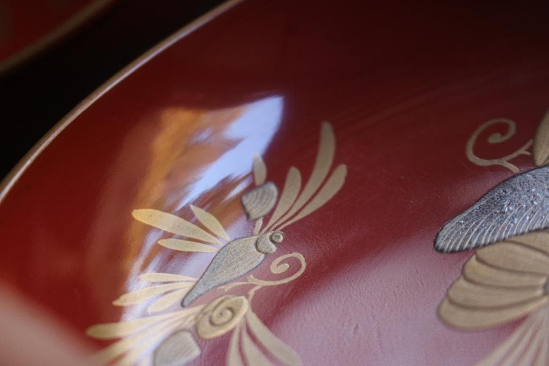 時代逸品！時代金縁朱漆に極上貝尽くし蒔絵の映えるお椀2点（検輪島塗雑煮椀