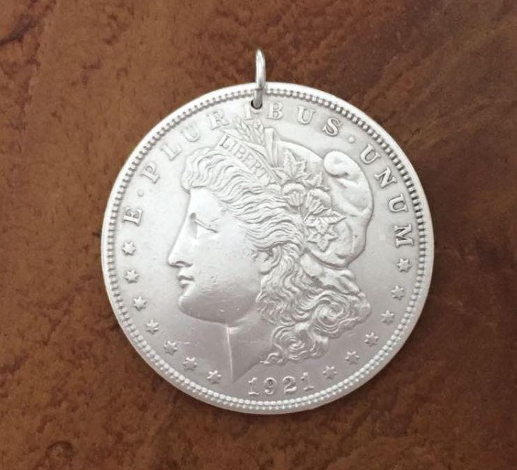 本物アメリカ銀貨 モルガン 1ドル ペンダント ネックレス ヘッド（トップ）