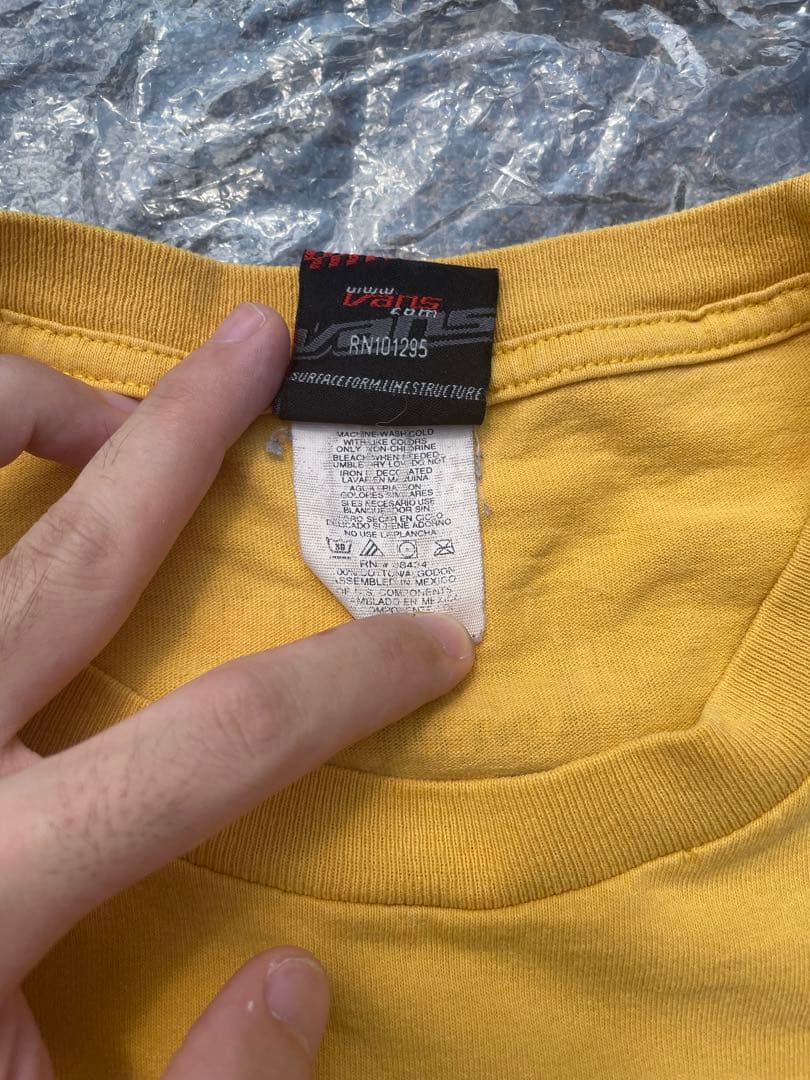 タ*ラ様 VANS イエロー ロングスリーブTシャツ　両袖ロゴ付　ロンT