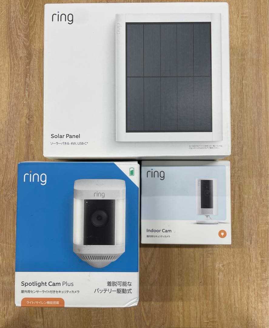 ring 屋外用センサーライト付きセキュリティカメラ　屋内用カメラ　セット