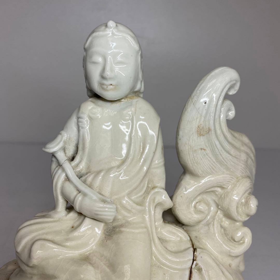 専用　江戸時代　平戸白磁獅子のっ高さ20.6cm 東H5-1016 トコサ