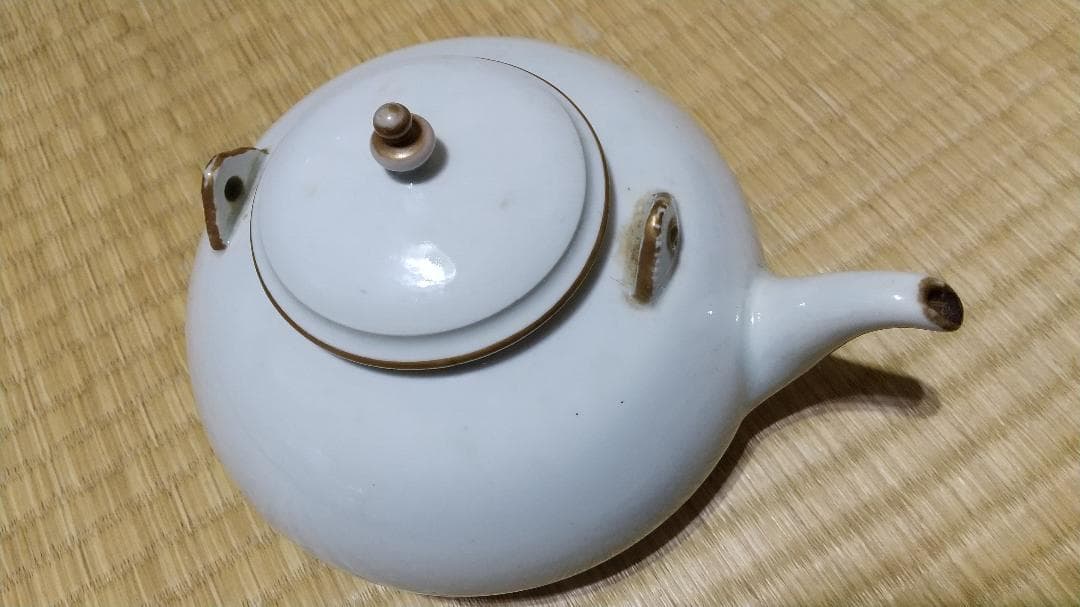 時代　白磁　ティー・ポット　急須　茶器　無傷