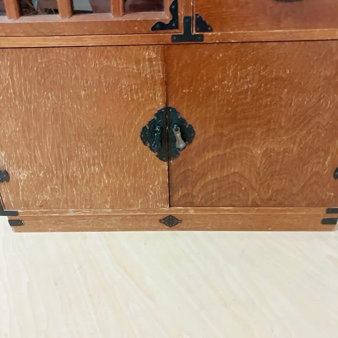 からくり箪笥　耐火金庫付き　アンティーク　昭和レトロ　小物入れ　鍵　ナンバー付き