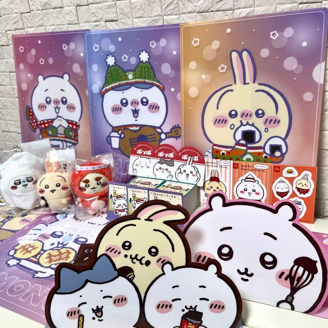 ちいかわ ハチワレ うさぎ モモンガ ステッカー クリアファイル ぬいぐるみ
