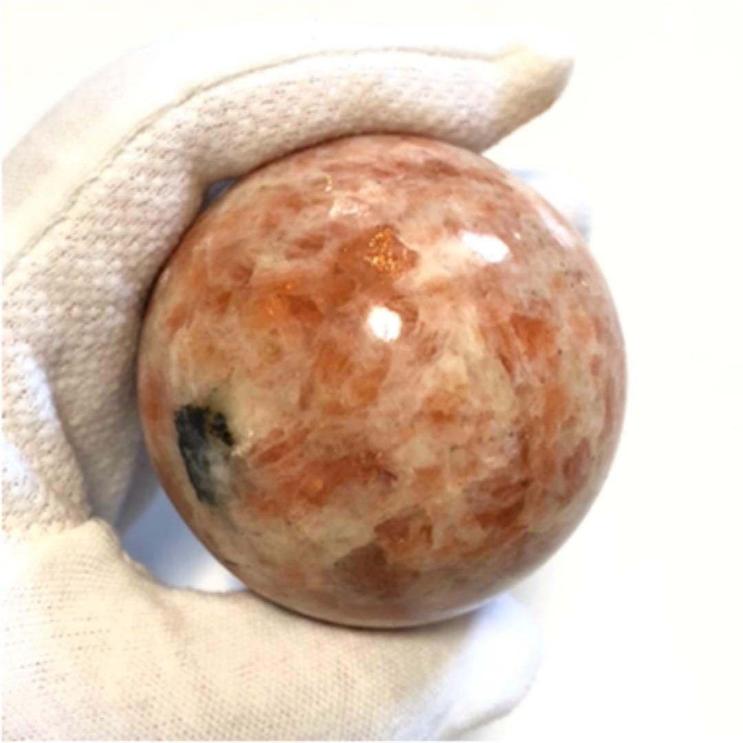 【高品質】美品 サンストーン原石 エネルギーの塊 丸玉 パワーストーン