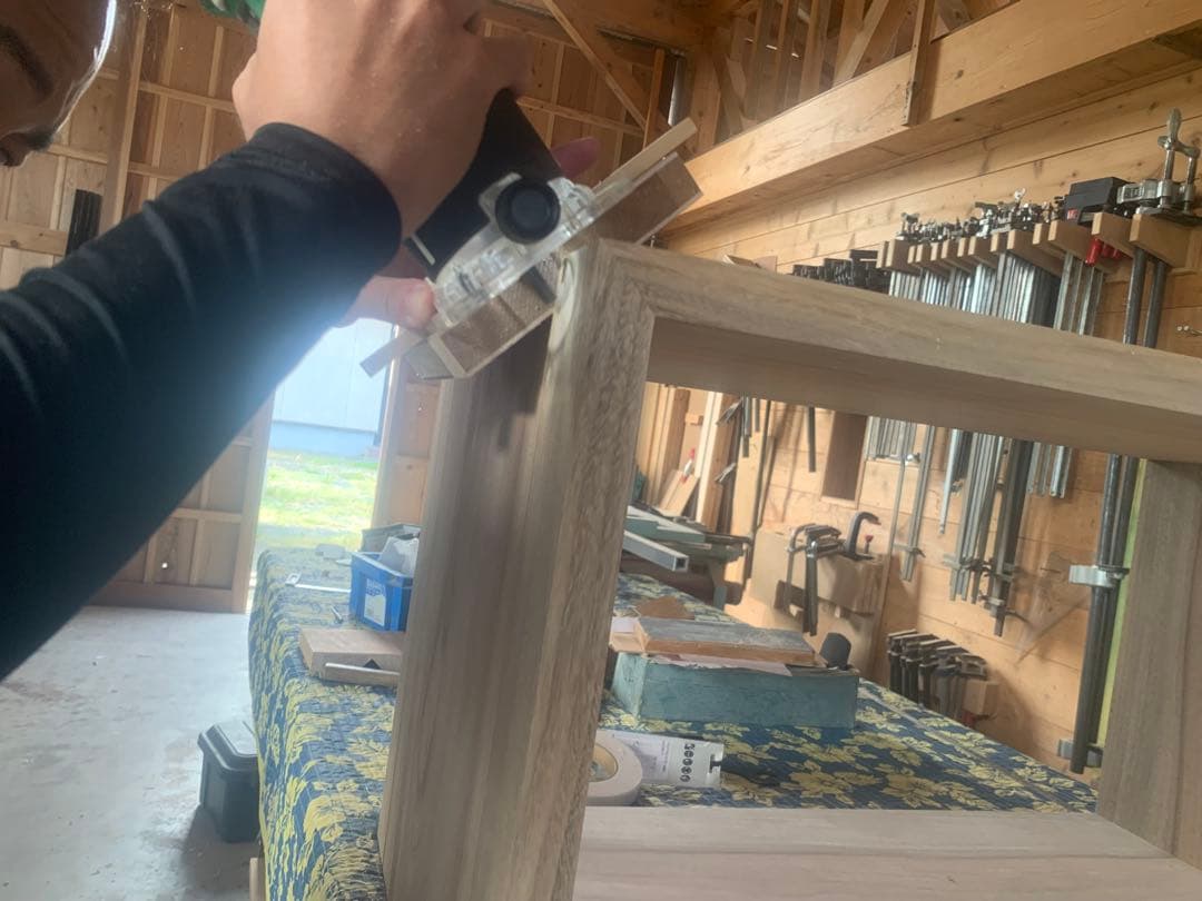 ☆Aya,☆ロ型(楠、無塗装)無垢家具キャビネット製作●確認