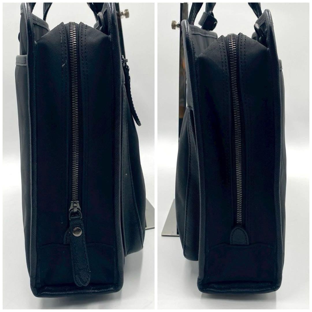 ブラックレーベルクレストブリッジ　ビジネスバッグ　ノバチェック　レザー　黒