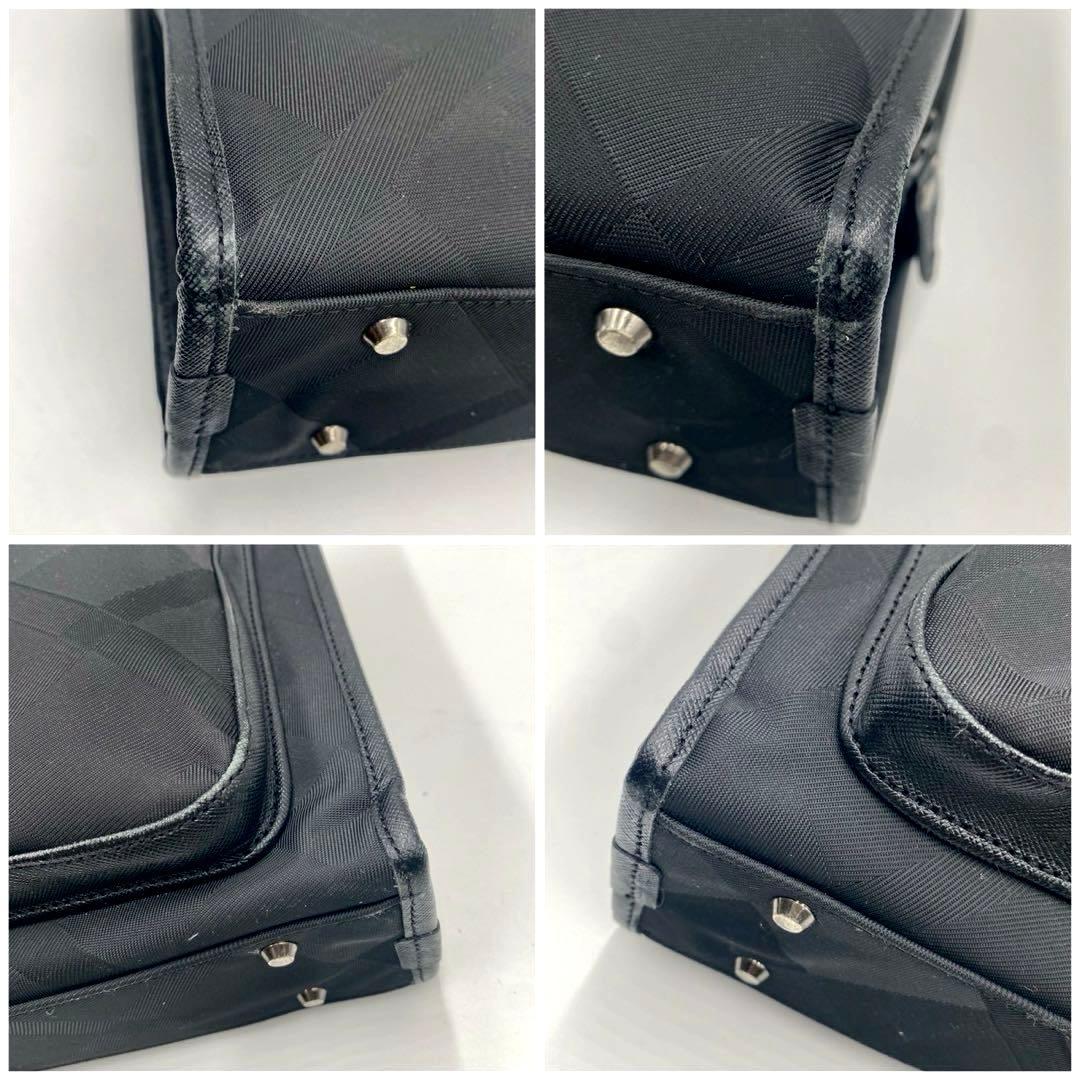 ブラックレーベルクレストブリッジ　ビジネスバッグ　ノバチェック　レザー　黒