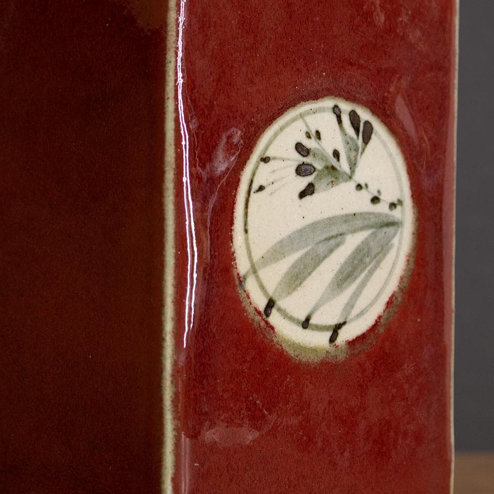 錦山焼 花瓶 フラワーベース 高さ21.7cm 民芸 昭和レトロ （3）