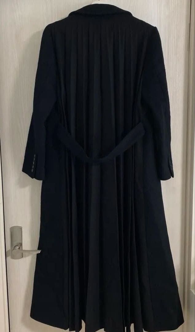 アメリ　ameri ロングコート　黒　ウールコート　レディース　プリーツ　M