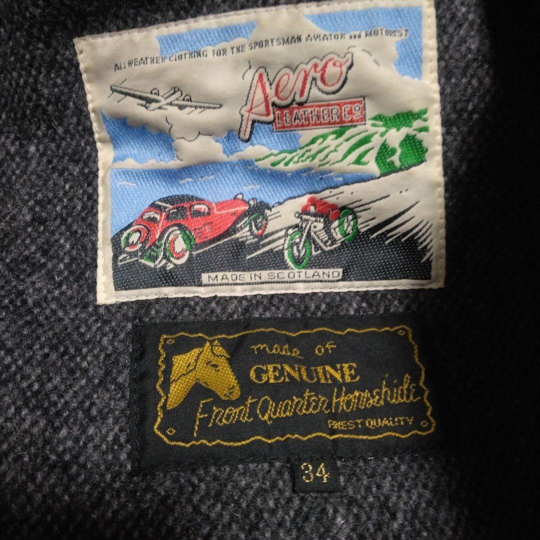 AERO LEATHER ライダースジャケットハーフベルト ホースハイド 34