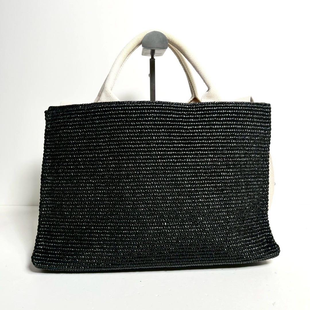 【国内正規品・極美品✨】マルニ スモール バスケット トートバッグ 2way 黒