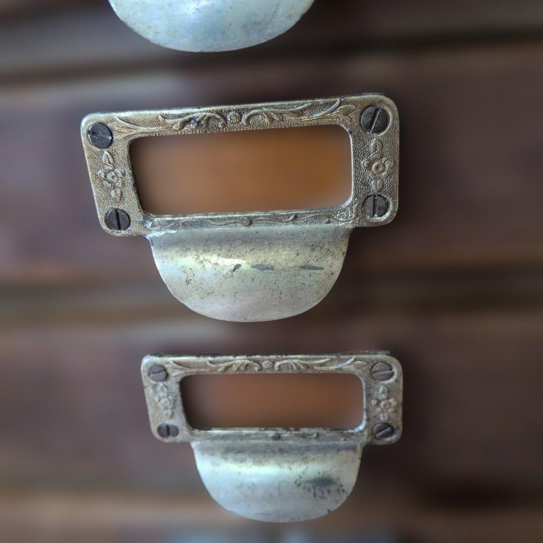 ブロカント古道具木製引き出し式収納 5段