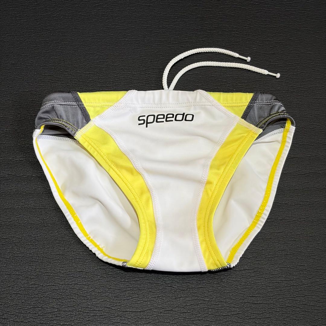 speedo 競泳水着 ホワイト/イエロー/グレー 140サイズ