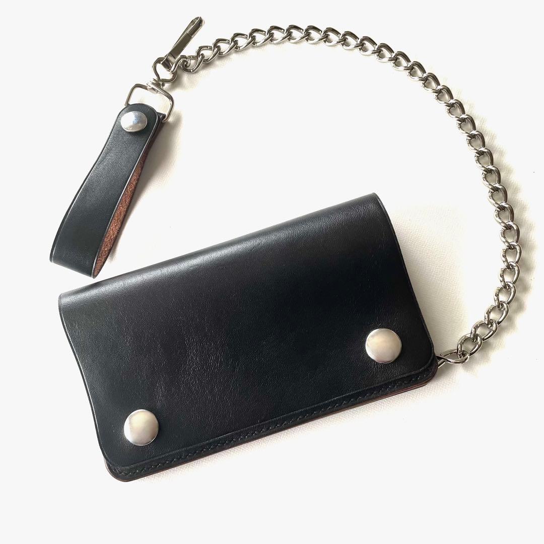 ミドルトラッカーウォレット　ホースハイド　ロウ付けチェーン　ヴィンテージタロン