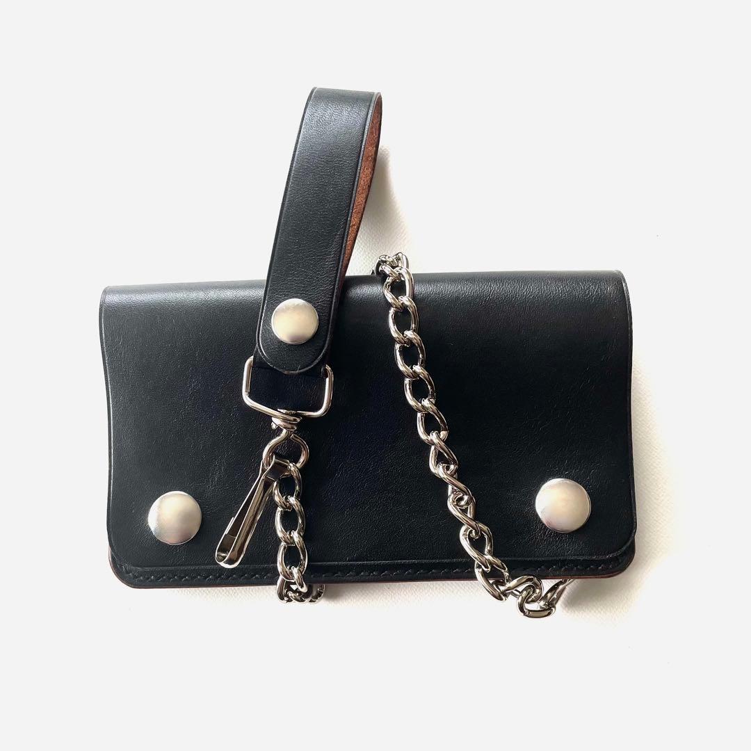 ミドルトラッカーウォレット　ホースハイド　ロウ付けチェーン　ヴィンテージタロン