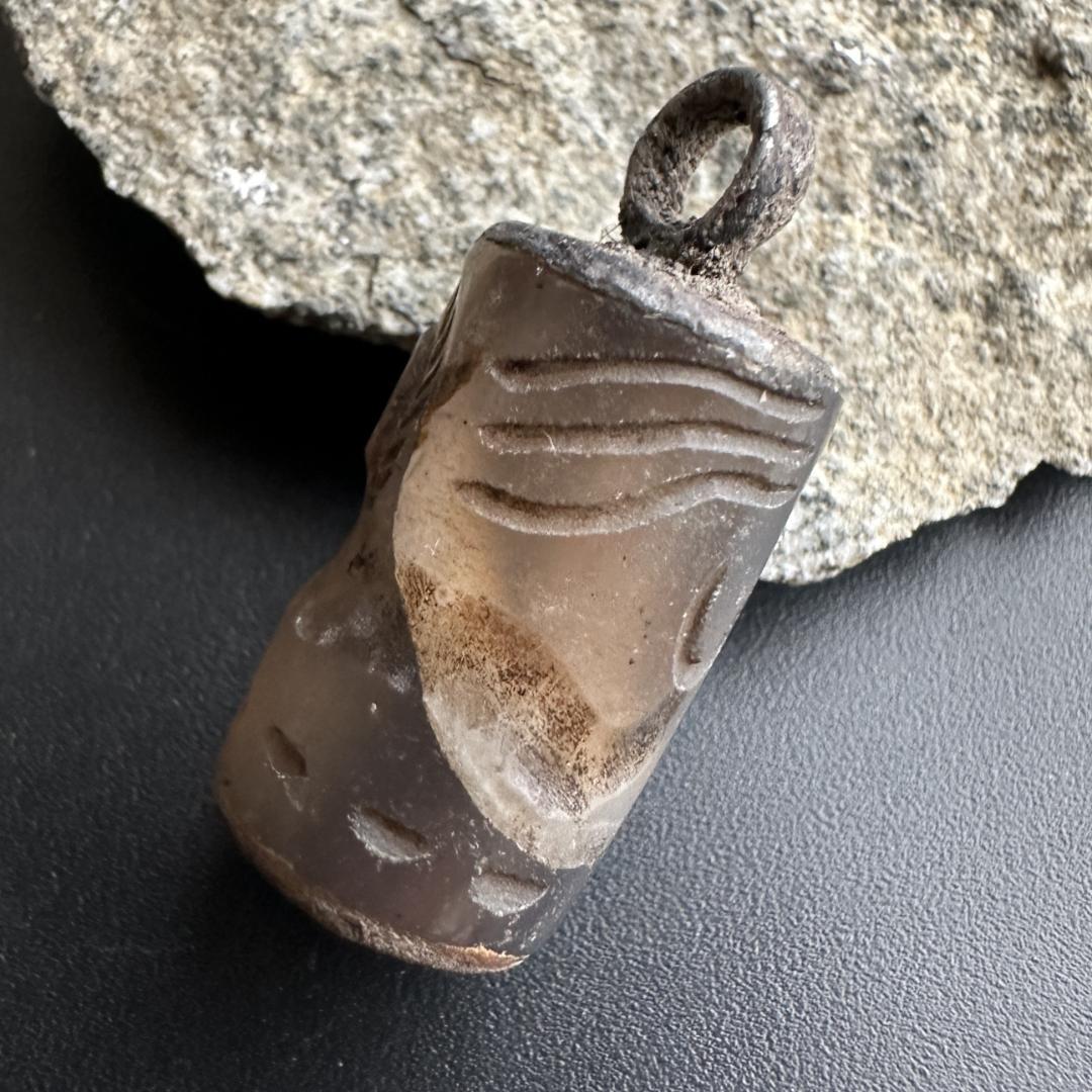 円筒印章 古代 メソポタミア文明 ヒッポカンポス 海馬 霊獣 スタンプ 1491