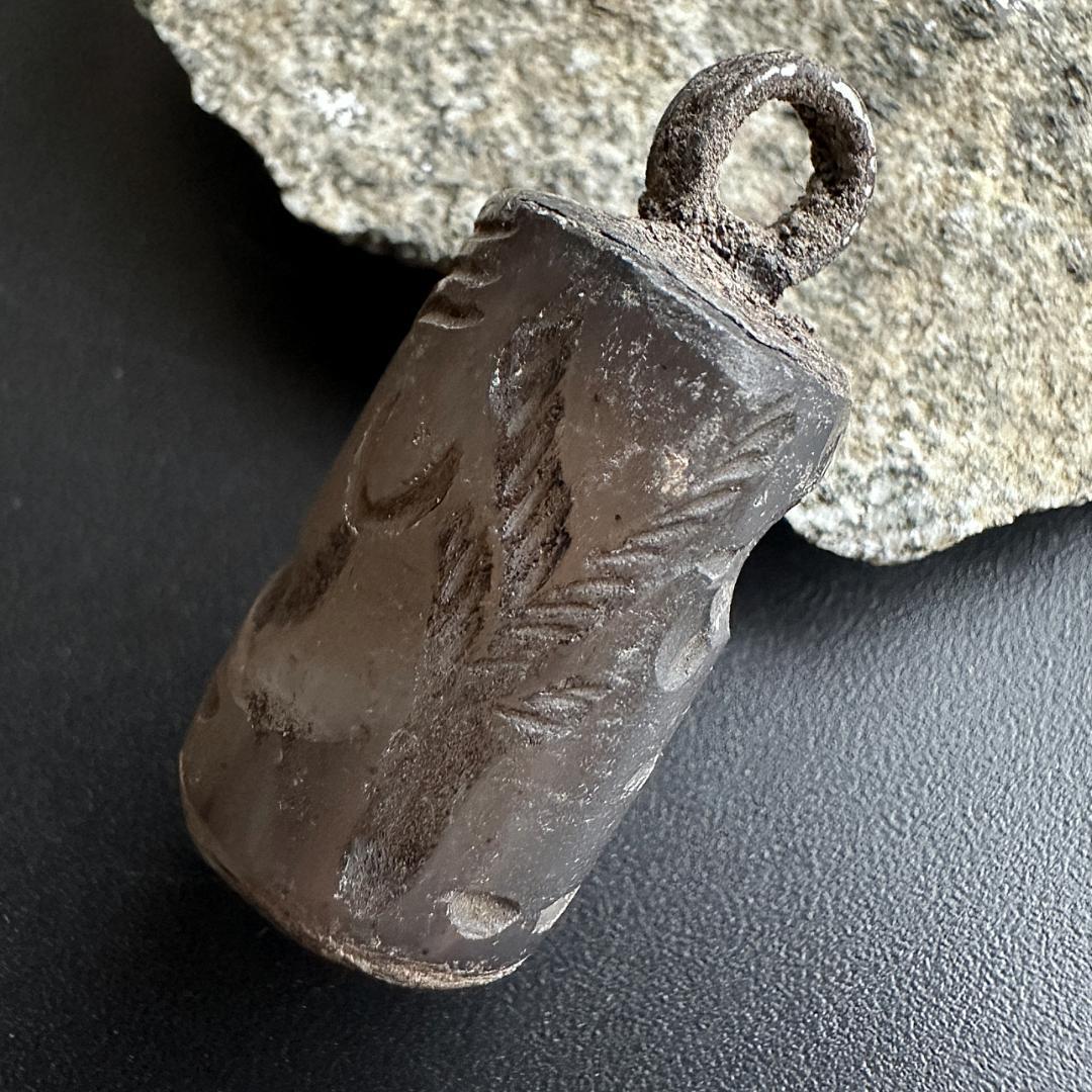 円筒印章 古代 メソポタミア文明 ヒッポカンポス 海馬 霊獣 スタンプ 1491