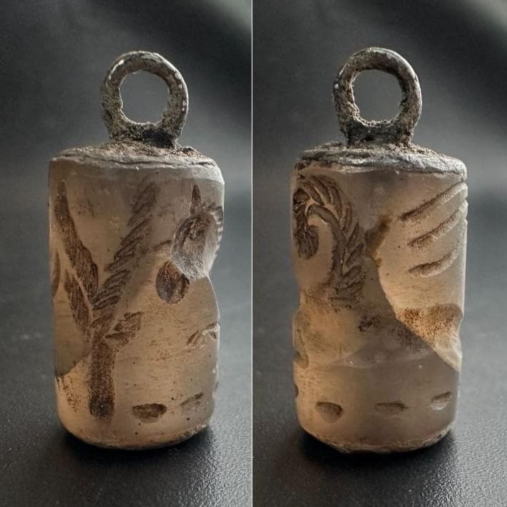 円筒印章 古代 メソポタミア文明 ヒッポカンポス 海馬 霊獣 スタンプ 1491