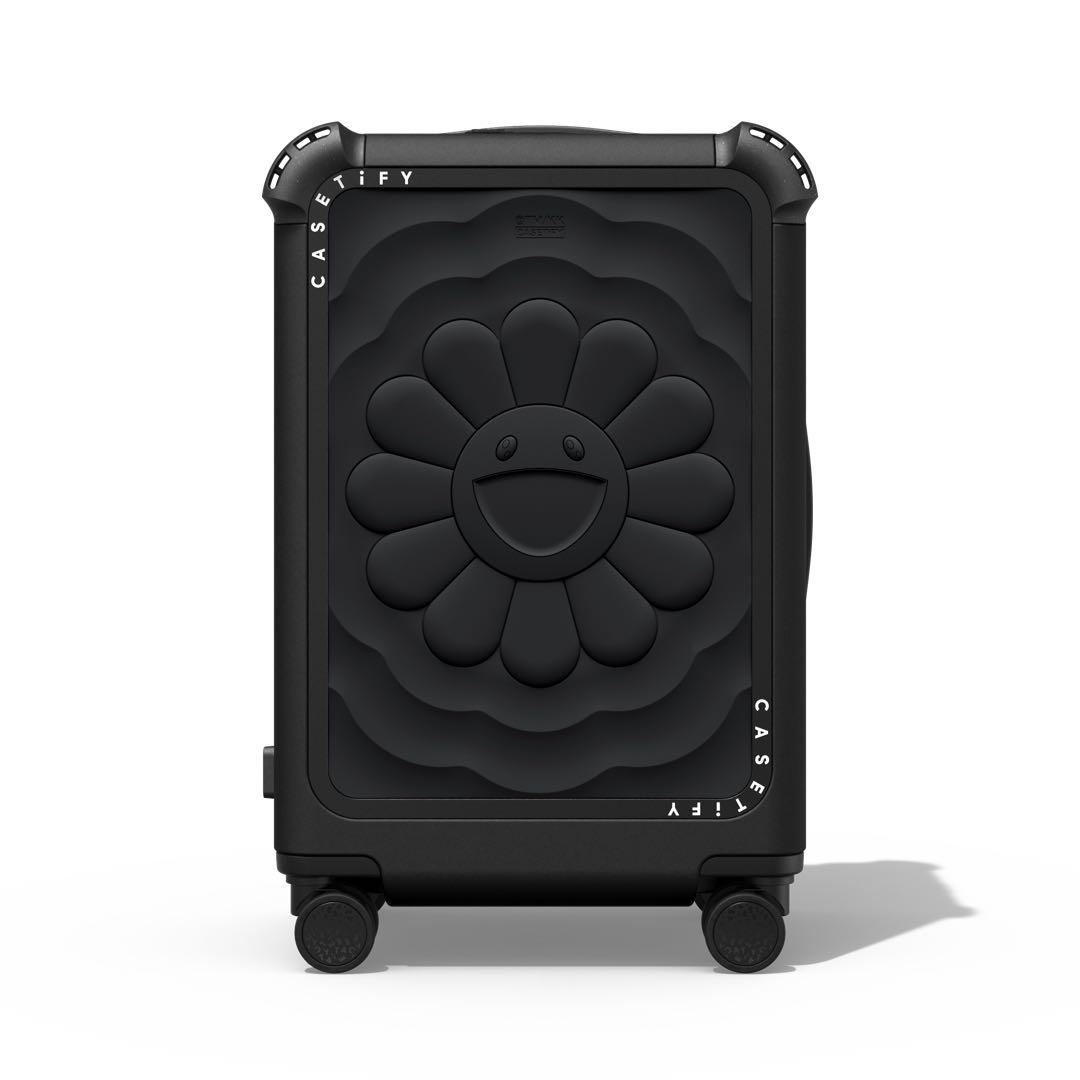 村上隆 フラワー (ブラック) ウェーブ シリコン キャリーオン スーツケース