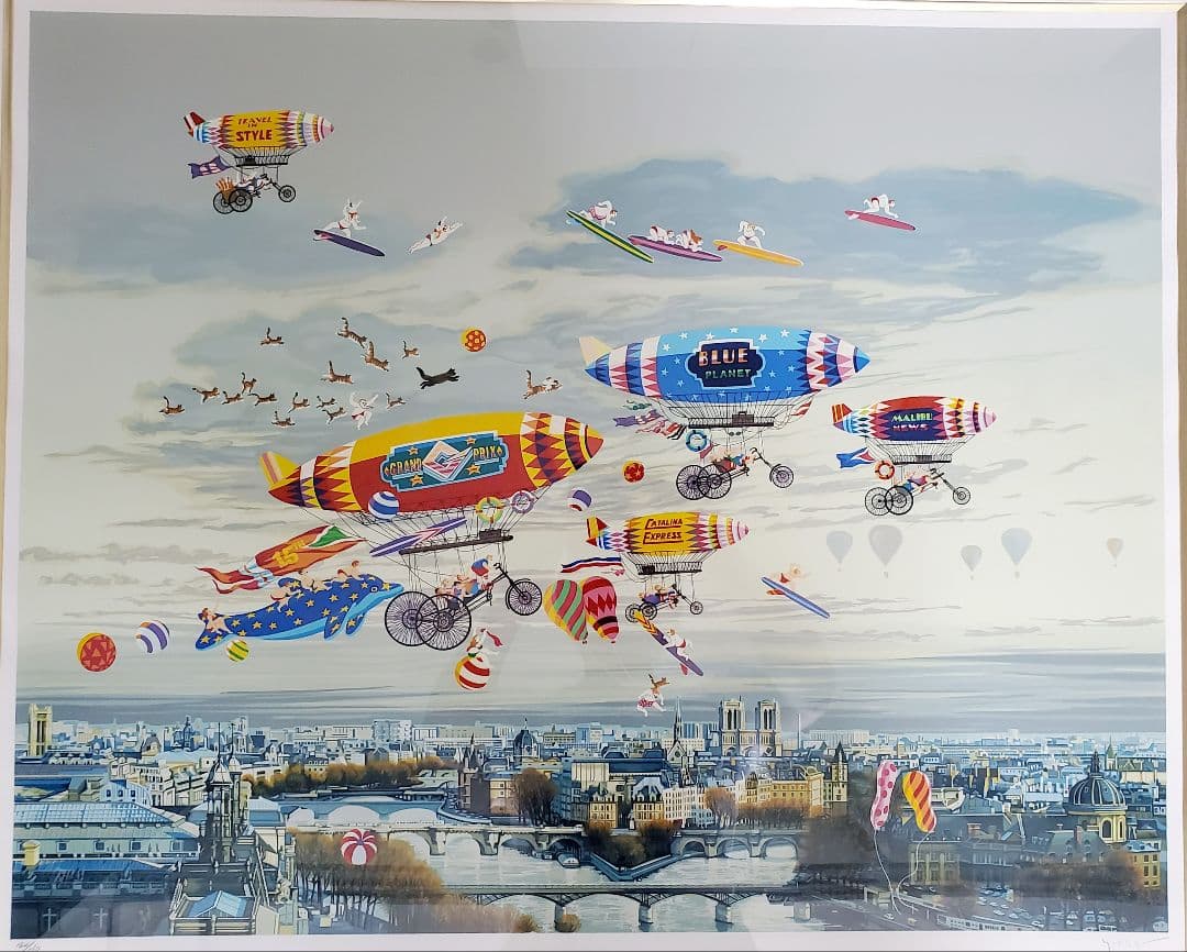 SGOSSKヒロ ヤマガタ　そよ風に乗って　シルクスクリーン　直筆サイン