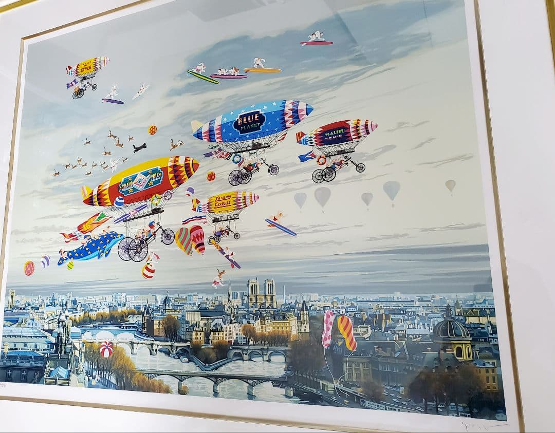 SGOSSKヒロ ヤマガタ　そよ風に乗って　シルクスクリーン　直筆サイン