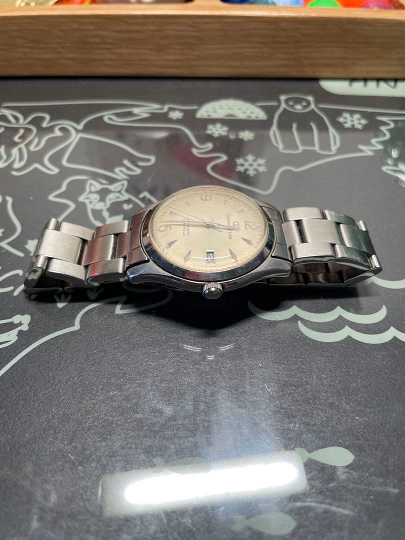 【稼働品】オリエントスター 自動巻き腕時計 シルバー