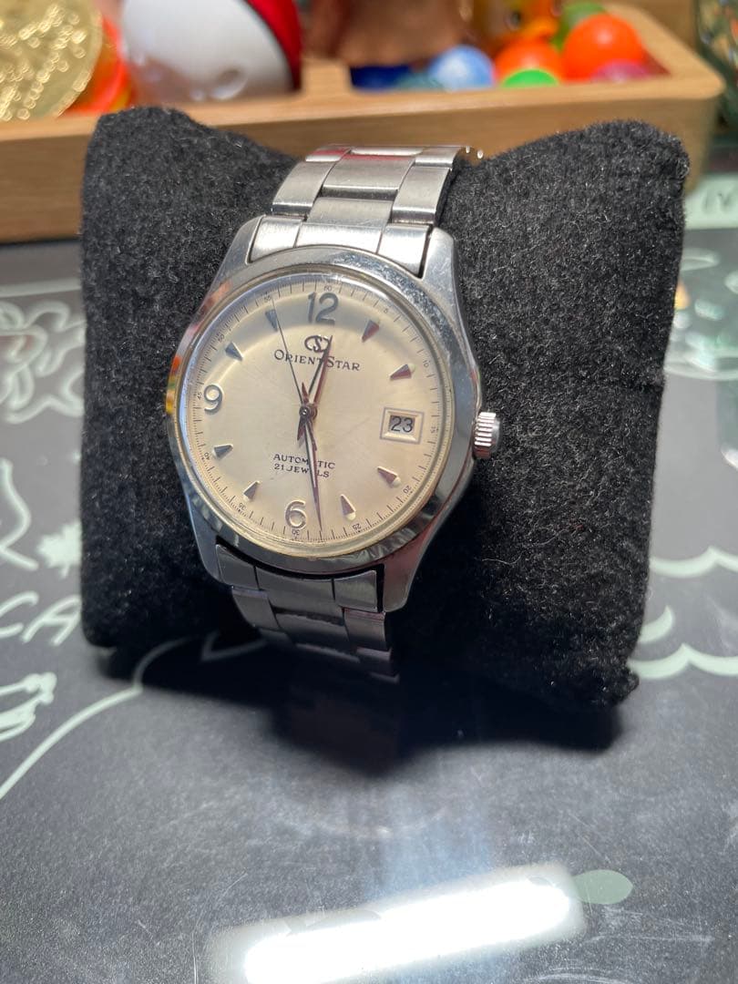 【稼働品】オリエントスター 自動巻き腕時計 シルバー