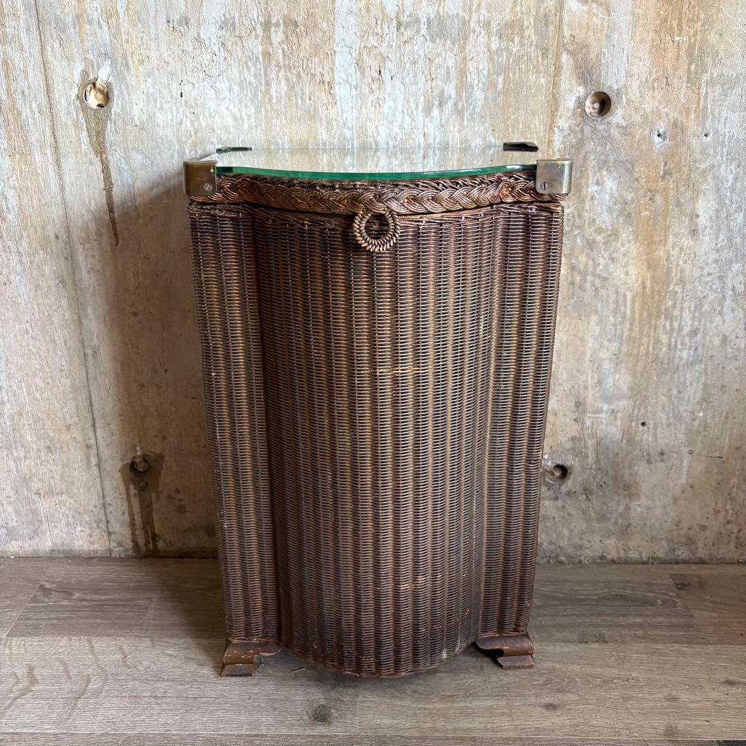 LLOYD ROOM ヴィンテージ ガラストップ　リネンボックス　バスケット