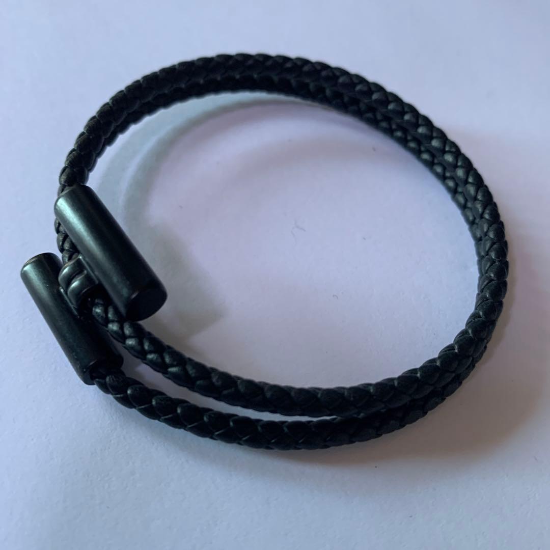 HERMES 編み込みブレスレット　ブラック