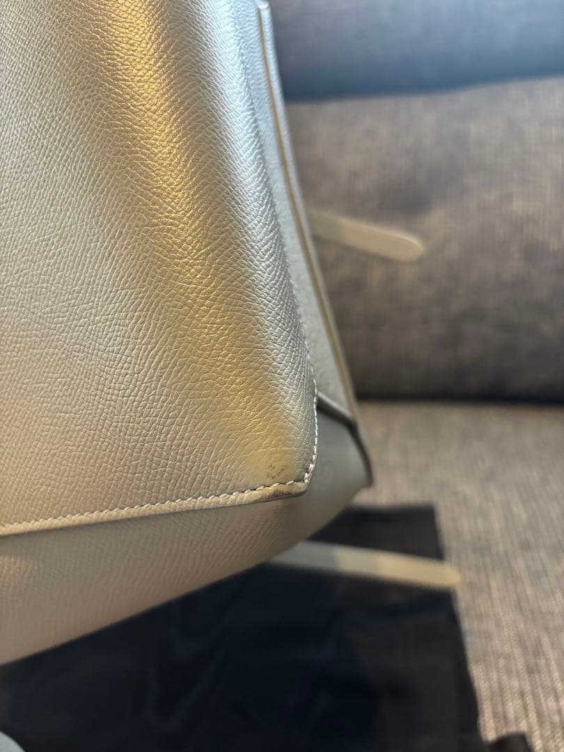 【極美品】【値下げ】CELINE ベルトバッグ　グレー/水色保存袋付き