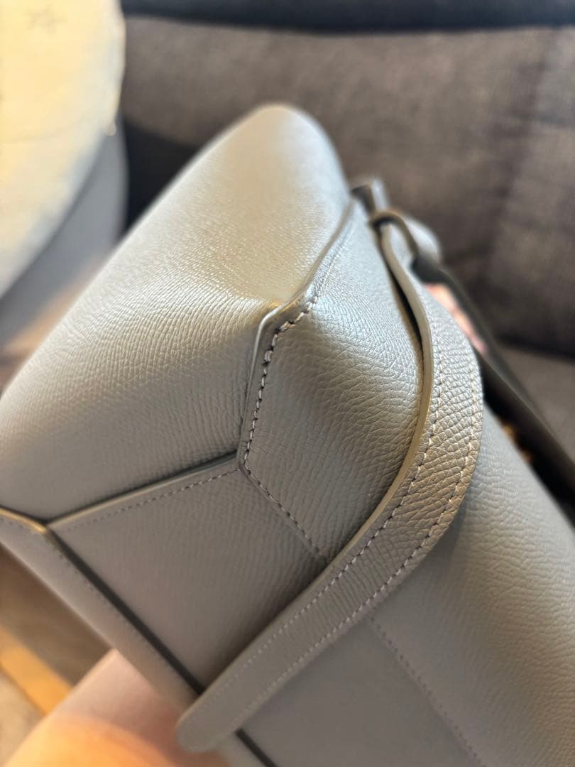 【極美品】【値下げ】CELINE ベルトバッグ　グレー/水色保存袋付き