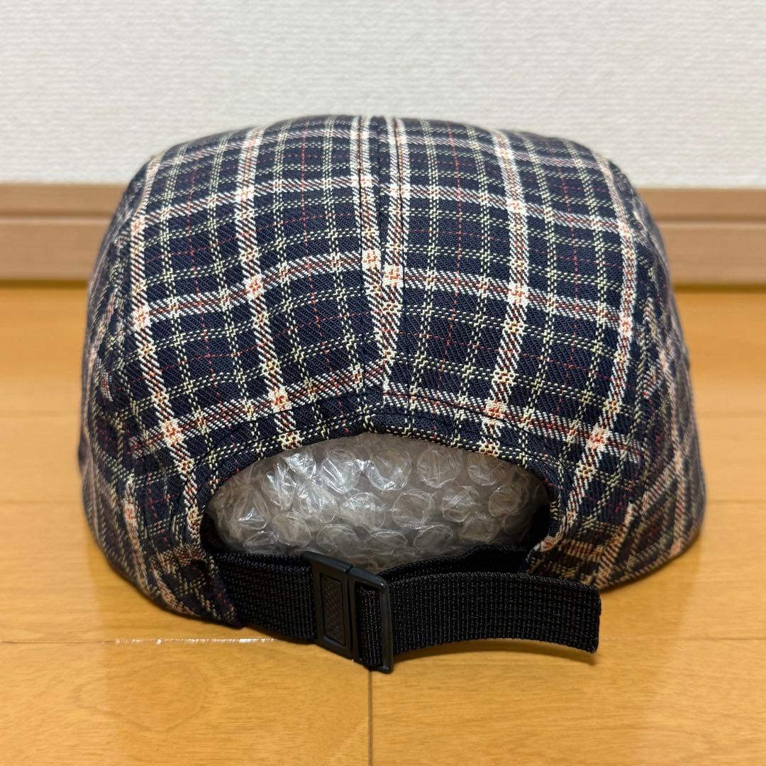 Supreme Plaid Camp Cap ネイビー 10aw