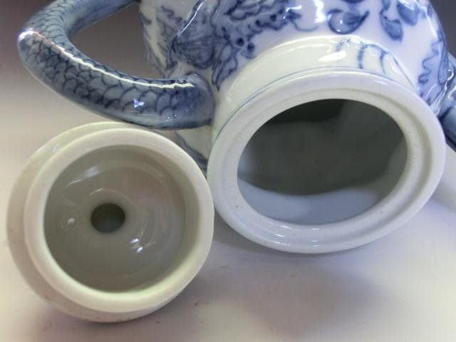 水注■「雍正年製」染付龍紋鳥摘み水差し 青華 古玩 唐物 中国 時代物 骨董品■