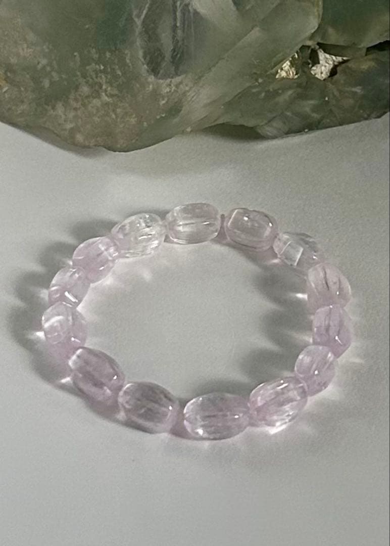 【神水浄化済み！】　キャッツ・クンツァイト　ナツメカット　ブレスレット