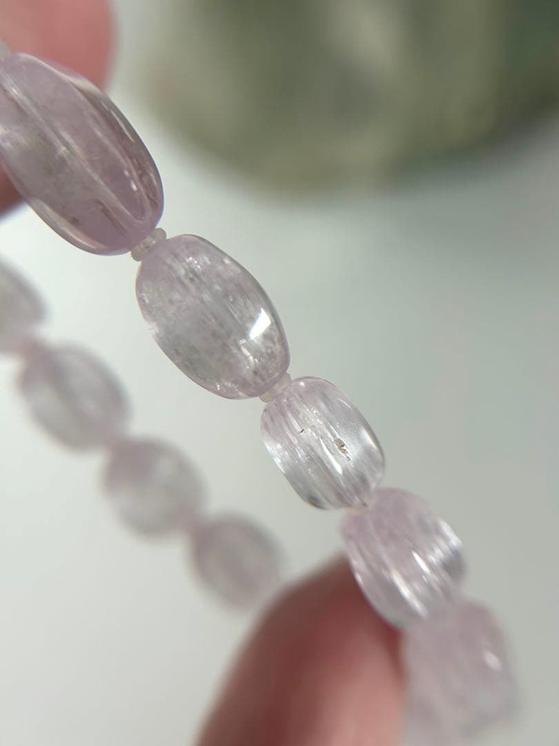 【神水浄化済み！】　キャッツ・クンツァイト　ナツメカット　ブレスレット