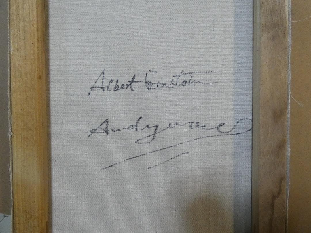 アンディ・ウォーホル「 Einstein」サインF6額装 肉筆手描き