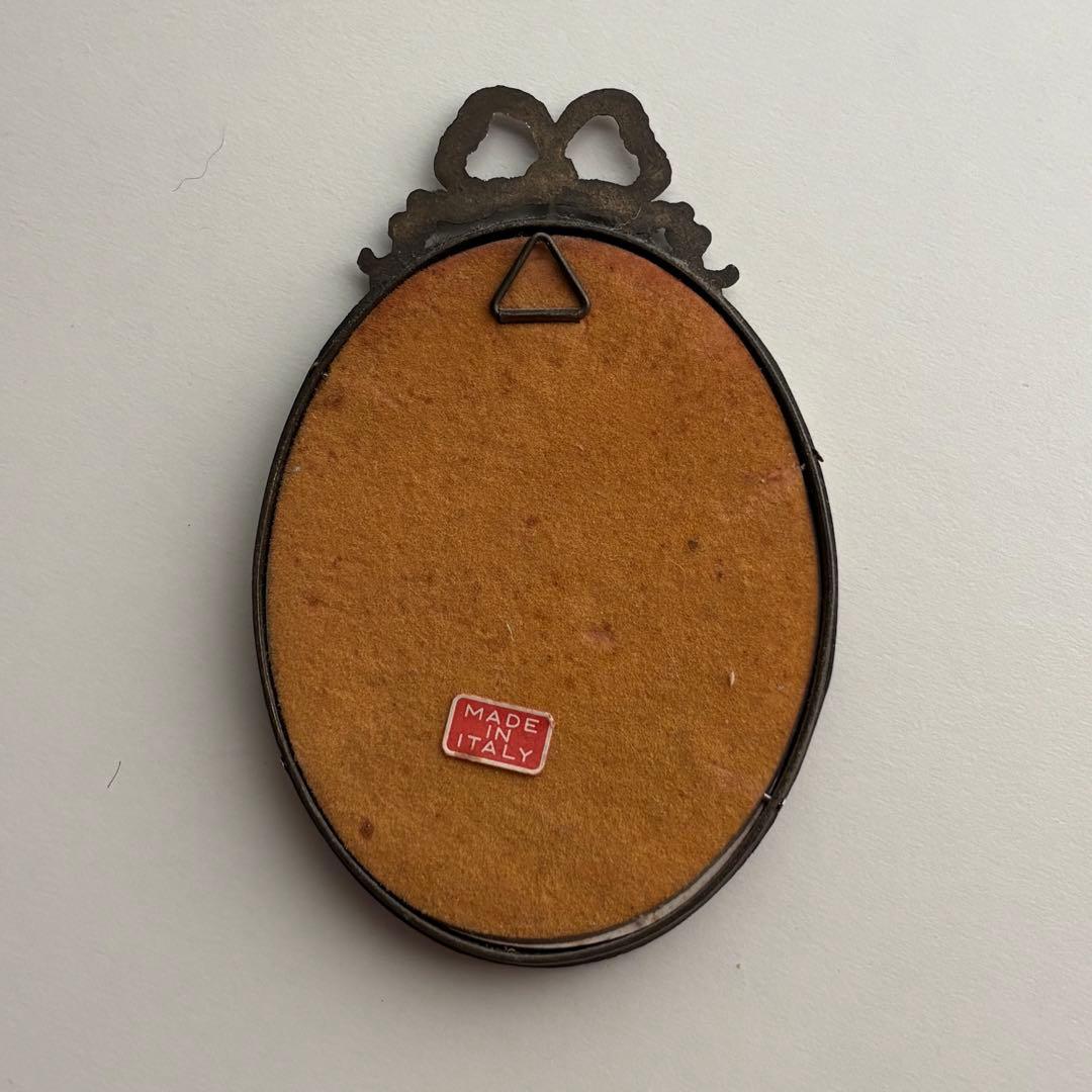 【イタリア製】ヴィンテージ オルモル アートフレーム ブラス 肖像画 オーバル型