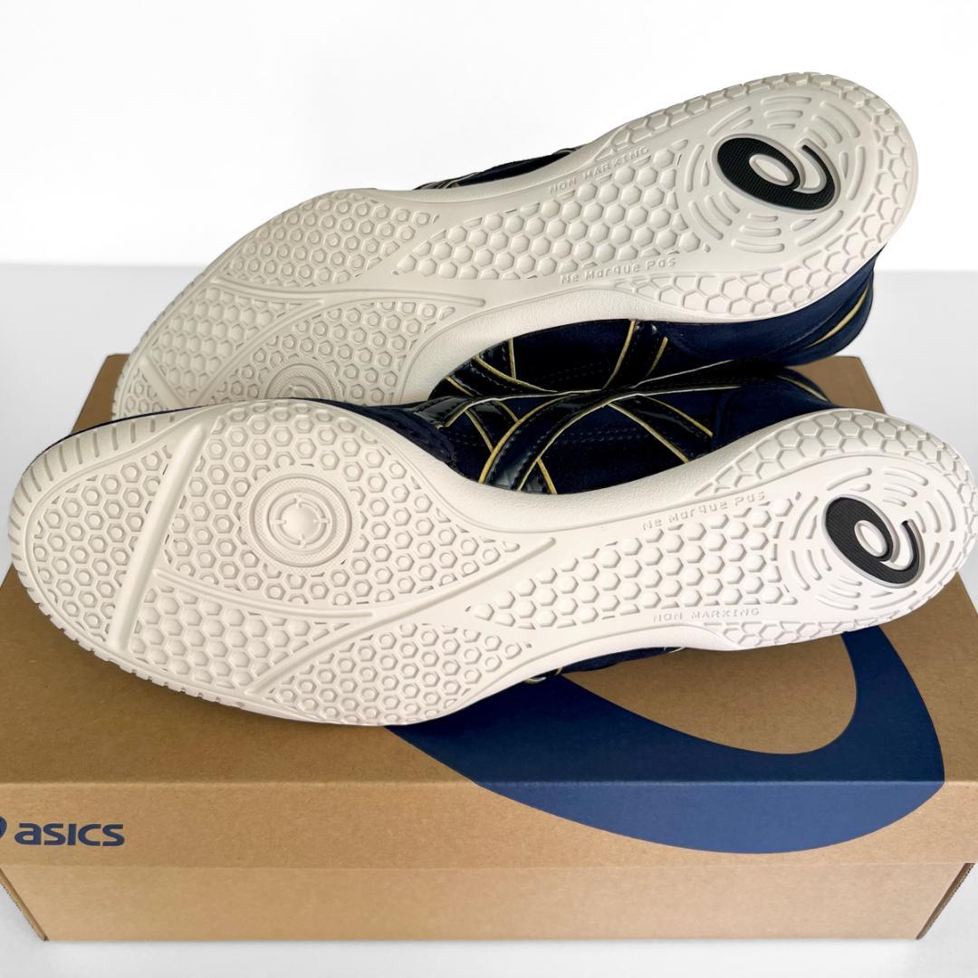 asics レスリングシューズ 1083A001 ネイビーxゴールド27.5cm
