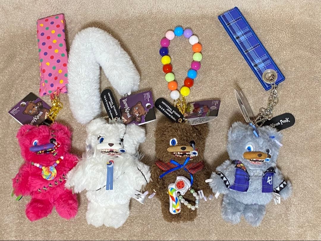 新品　USJ2025新商品　ハミクマ4体 ぬいぐるみキーチェーン　4種類セット