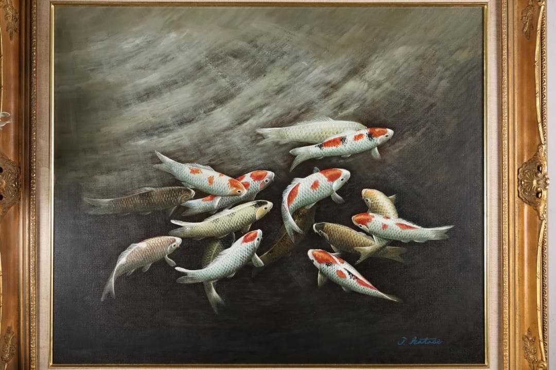 LEMONeD　片瀬剛志　「 曙光群鯉 」 油彩　F20号　BK32