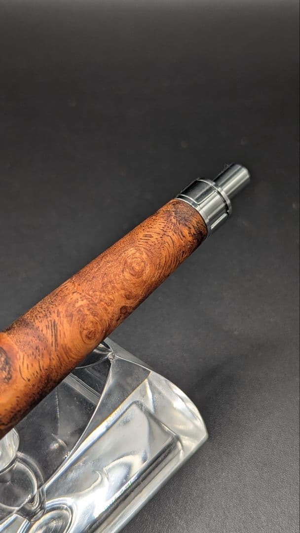 262ペン工房翌檜　花梨　紅白　源平　瘤杢　木軸シャーペン　木軸ボールペン
