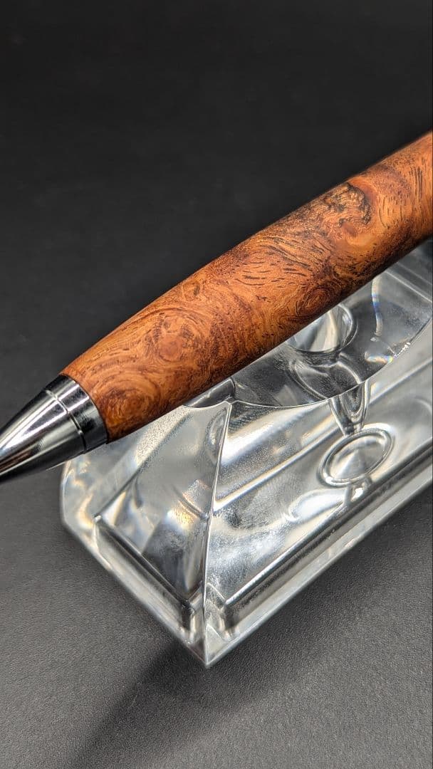 262ペン工房翌檜　花梨　紅白　源平　瘤杢　木軸シャーペン　木軸ボールペン