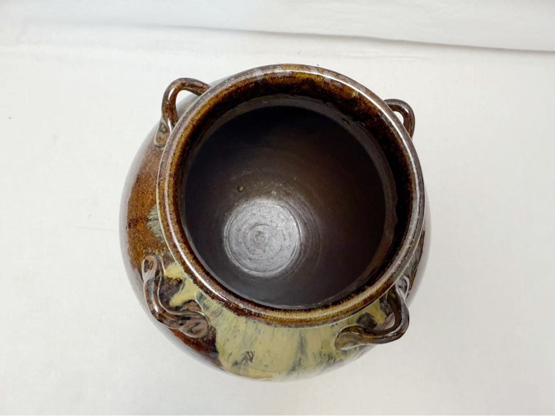 未使用 茶道具 八仙作 高取焼飾壺 飾網紐付 陶印 口切茶事 炉開き 共箱