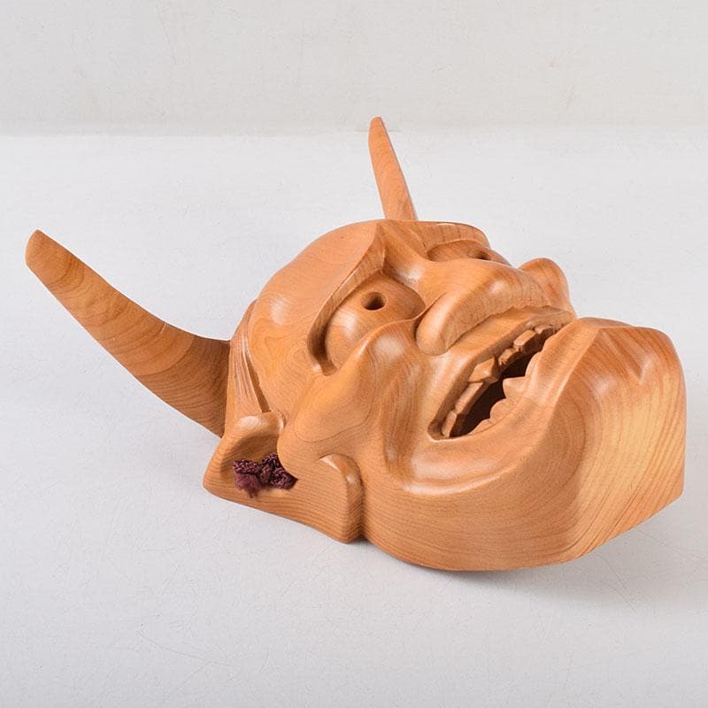 佐藤朱篭斎作　能面　木彫　般若　時代箱付　V　R9283