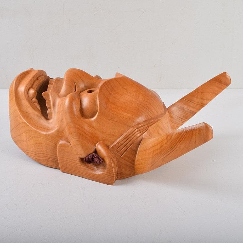 佐藤朱篭斎作　能面　木彫　般若　時代箱付　V　R9283